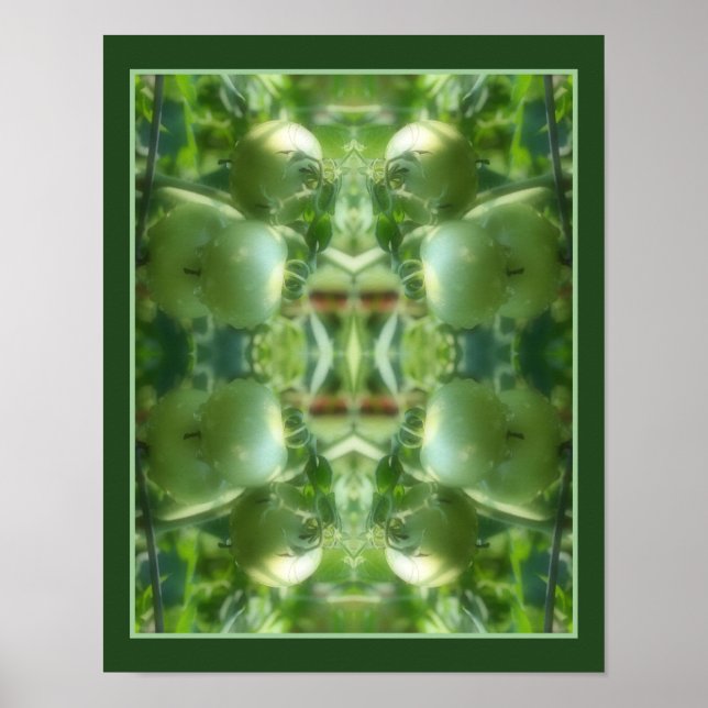 Grönt Garden Tomates Nature Abstrakt Poster (Framsidan)