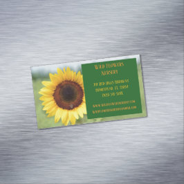 Grönt Gardener Landscaper Florist Solros Magnetiska Visitkort
