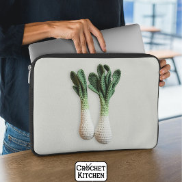 Grönt Gardener Minimalist Crochet Leek Yarn Art Laptop Fodral