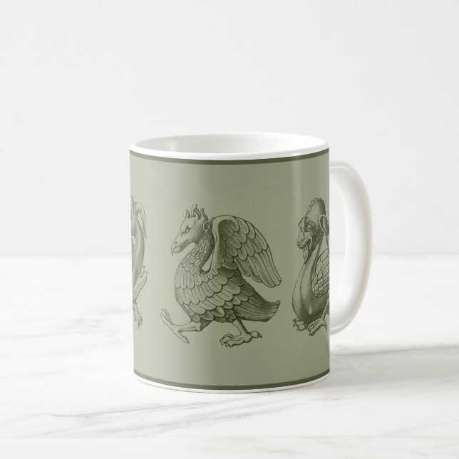 Grönt Gargoyles Coffee Mugg (Framsida höger)