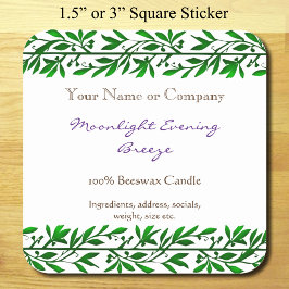 Grönt Garland Editable Rustic Soap Editable Fyrkantigt Klistermärke