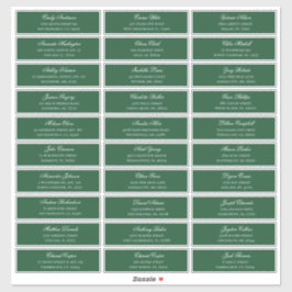 Grönt gäster namn adress. Bröllop-fraktetikett Klistermärken