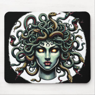 Grönt Gazing Medusa Head fullt of Snakes Musmatta