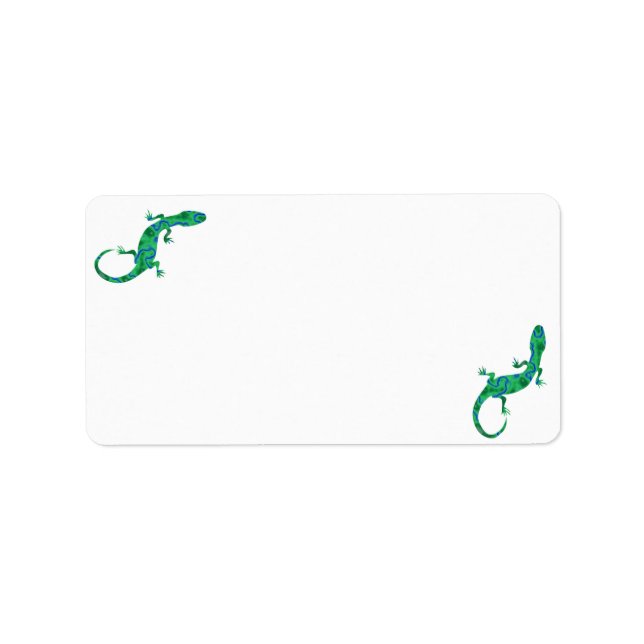 Grönt Gecko Adressetikett (Framsidan)
