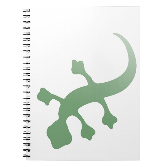 Grönt Gecko Anteckningsbok Med Spiral (Framsidan)