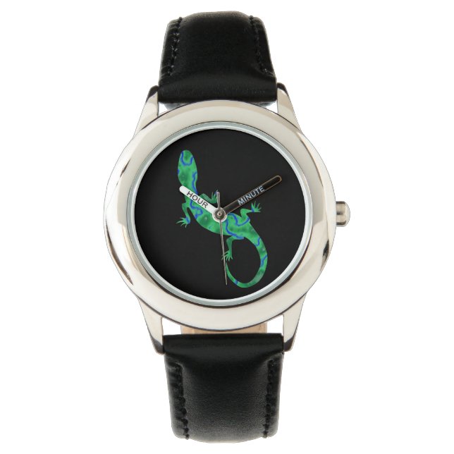 Grönt Gecko Armbandsur (Framsida)