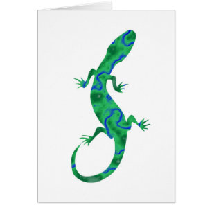 Grönt Gecko Hälsningskort