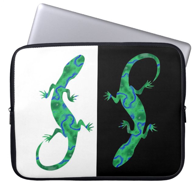 Grönt Gecko Laptop Fodral (Framsidan)