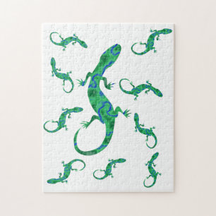 Grönt Gecko Pussel