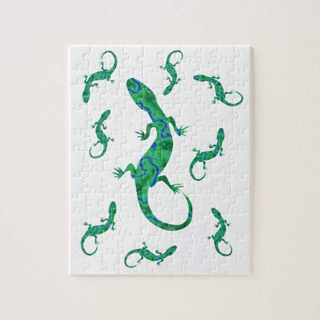 Grönt Gecko Pussel (Vertikal)