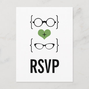 Grönt Geeky Glasses OSA Postcard Inbjudan Vykort