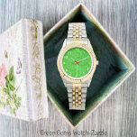 Grönt Gems Watch Armbandsur<br><div class="desc">Digitaliserat, bildformat, designat den här Abstrakten grafik, med en texturerad, mönster-i-en levande, ljusskugga av grönt, liknande Kelly Grönt.</div>