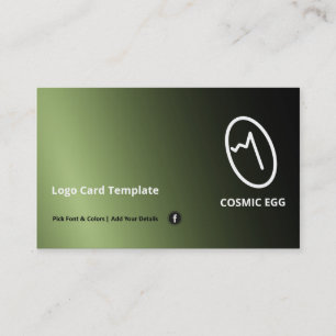 Grönt Geoglyph Cosmic Egg Symbol Logotyp Visitkort