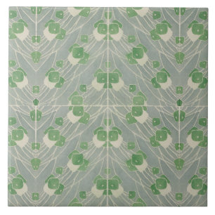 Grönt Geometric 1915 Hannah Borger Overbeck Kakelplatta