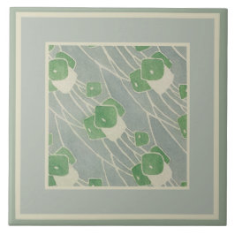 Grönt Geometric 1915 Hannah Borger Overbeck Kakelplatta