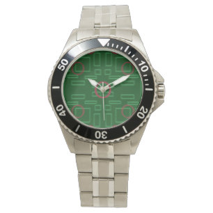 Grönt Geometric Boxes eWatch Watch Armbandsur