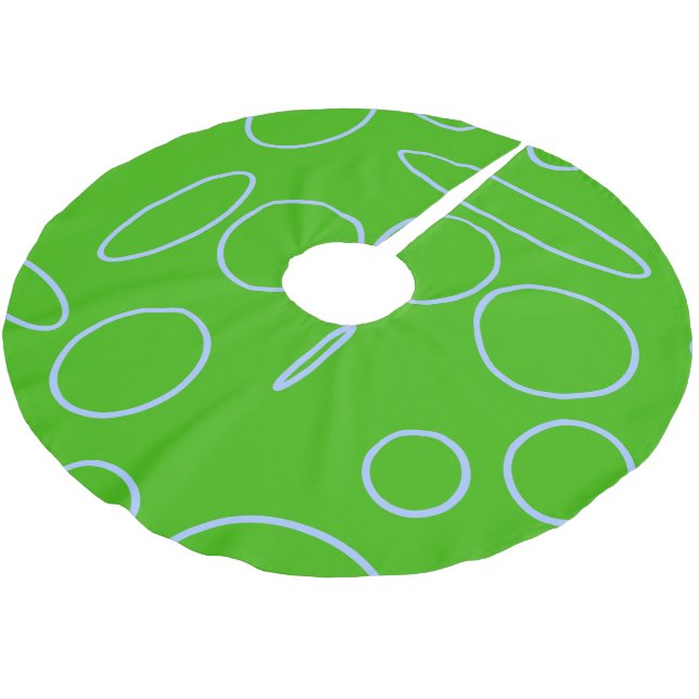 Grönt Geometric Circles Loops Julgran Skirt Julgransmatta Borstad Polyester (Vinklad)