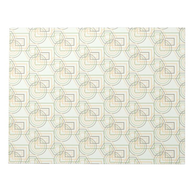 Grönt Geometric Mönster Anteckningsblock (Framsida)