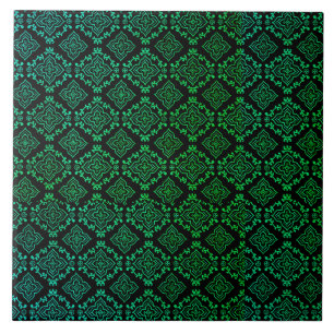 Grönt Geometric Mönster/indisk utskrift Kakelplatta