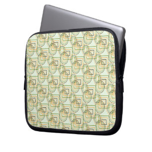 Grönt Geometric Mönster Laptop Fodral