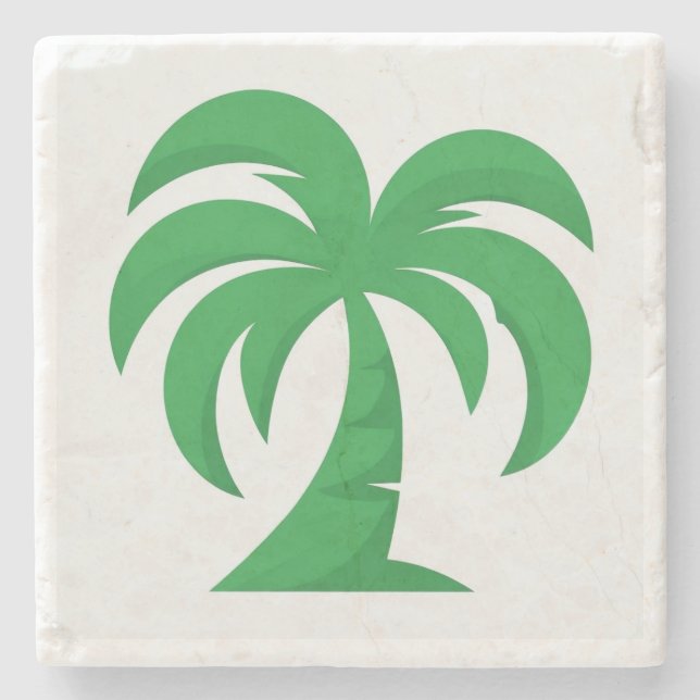 Grönt Geometric Träd Underlägg (Framsidan)