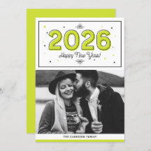 Grönt Geometric Typography Photo Gott nytt år