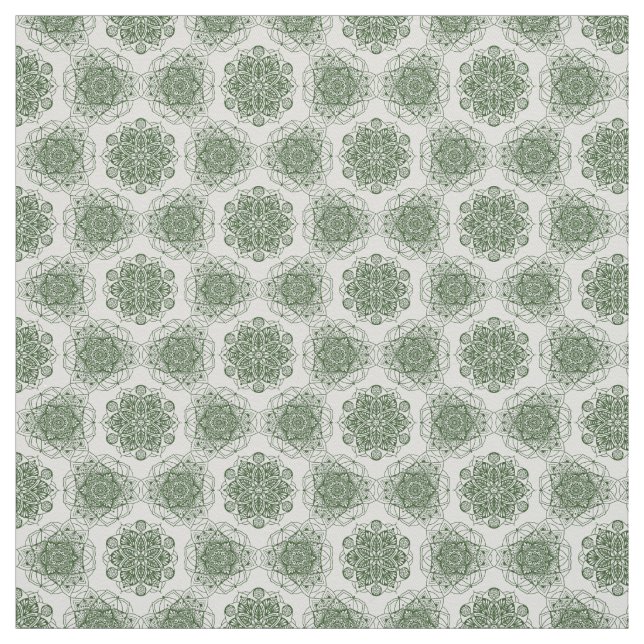 Grönt Geometry Mandala Tyg (Provkarta)