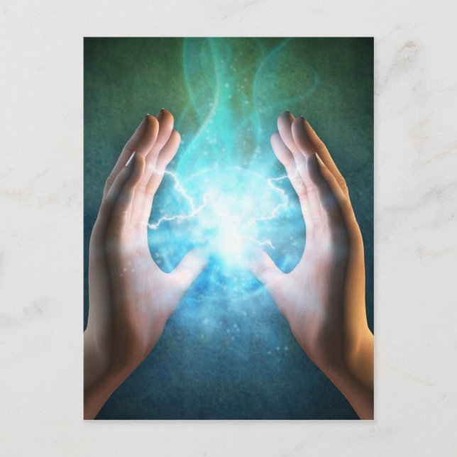 Grönt ger kraftfull läkning av händer vykort (Framsida)