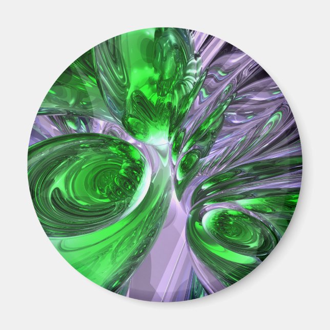 Grönt Ghost Abstrakt Magnet (Framsidan)