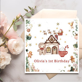 Grönt Gingerbröd Julkookies Födelsedag Pappersservett