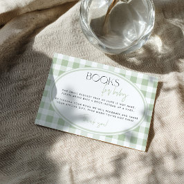Grönt Gingham Baby Shower Bilaga Kort