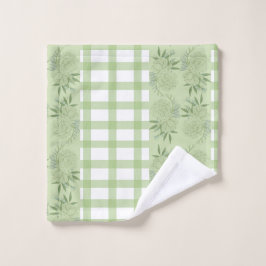Grönt Gingham Bath Towel Set