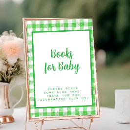 Grönt Gingham Bokar för Baby Bordsnummer