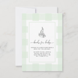 Grönt Gingham Bunny Bokar-begäran - infoga kort