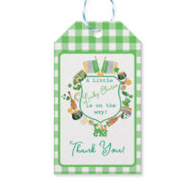 Grönt Gingham Charm Baby Shower Tack