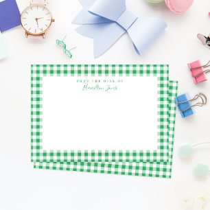 Grönt Gingham Check from the Desk of the Tack Kort