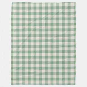 Grönt Gingham Check Mönster Fleece Blanket