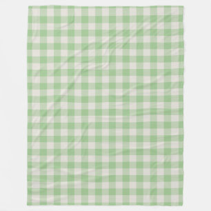 Grönt Gingham Check Mönster Fleece Blanket
