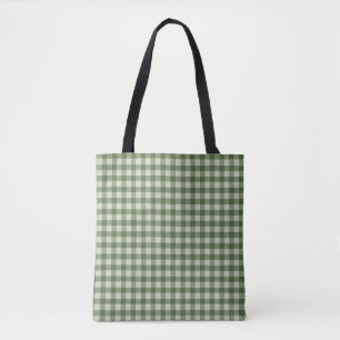 Grönt Gingham Check Tygkasse