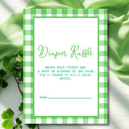 Grönt Gingham Diaper Raffle Tilläggskort