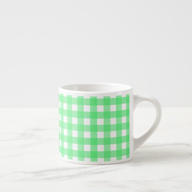 Grönt gingham espressomugg (Höger)
