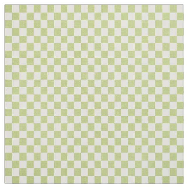 Grönt Gingham Fabric Tyg (Provkarta)