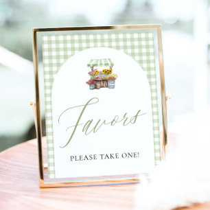 Grönt Gingham färsk av marknadsfavoritsignatur Poster