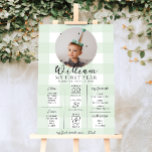 Grönt Gingham First Birthday Milestone Timeline Poster<br><div class="desc">Fira de första 12 månaderna av din lilla med den första delstenstecknet på födelsedagen. Anpassa tecknet med baby årliga milstolpar. Om du vill lägga till text i designen väljer du knappen "Anpassa" ovan för mer avancerade anpassningsfunktioner.</div>