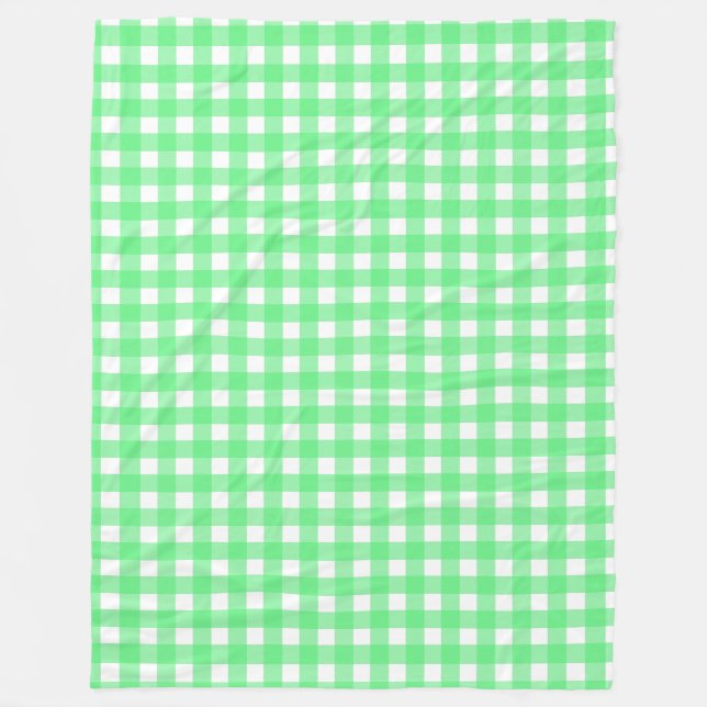 Grönt gingham fleecefilt (Framsidan)