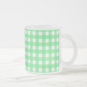 Grönt gingham frostad glasmugg