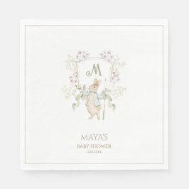 Grönt Gingham Gender Peter the Rabbit Baby Shower Pappersservett