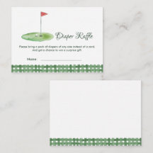 Grönt Gingham Golf Baby Shower Blöja-Raffel