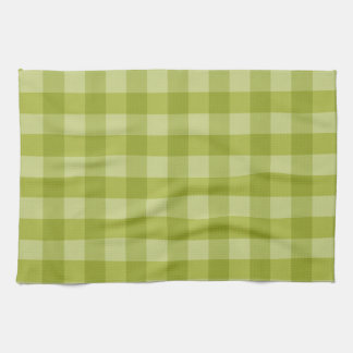 Grönt gingham kökshandduk