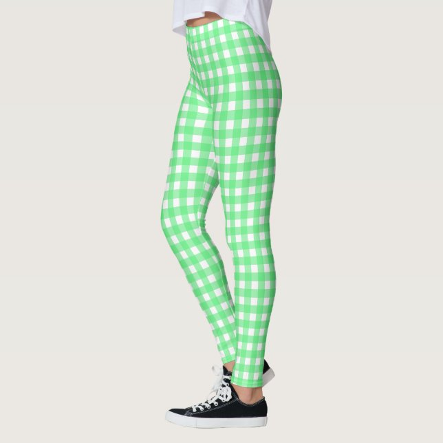 Grönt gingham leggings (Vänster)